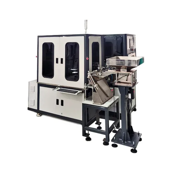 Optical inspection machine for bleeder screws — photograph of the machine