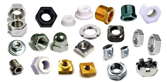 Sample hex, flange, square, weld, dome and nyloc nuts inspected on the Glass Disc nut configuration