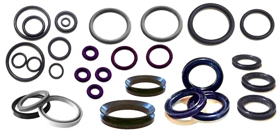 Sample O-rings and square rings inspected on the Glass Disc O-ring configuration