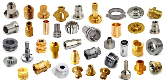 Sample precision brass and turned components inspected on the Glass Disc precision-parts configuration