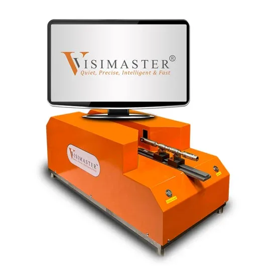 Thru Scan machine for long parts with its measurement display